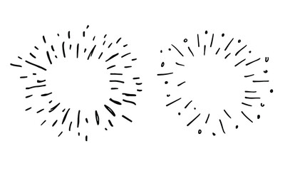 Obraz premium Sunburst or star burst vintage vector illustrations
