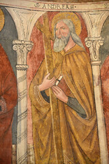 Fresque de saint André de la chapelle romane Santa Maria Assunta à Favalello, Corse