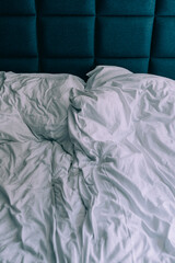 White crumpled bedding