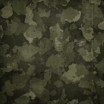 Naklejka Print texture military camouflage army green hunting, grunge dirty army texture