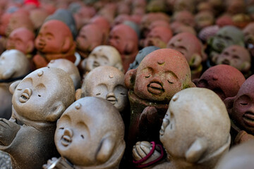 A group of clay monks