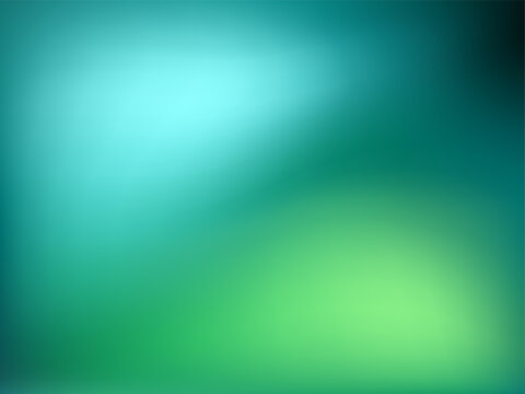 Abstract green and blue blurred gradient background with light. Nature backdrop. Vector illustration. Ecology concept for your graphic design, banner or website