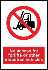 No access for for forklift signs and symbols