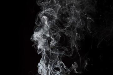 white smoke on black background