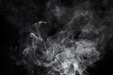 white smoke on black background
