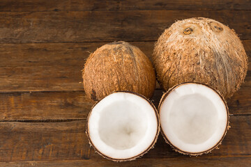 coconut on a wooden desk