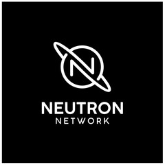 Initial Letter N Circle Line with Orbit for Saturn Planet or Neutron Atom Structure Science logo design © Foonaz