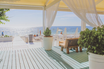 terrace overlooking the sea