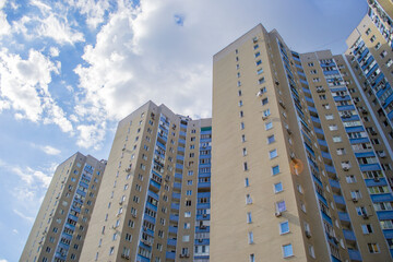 Fototapeta na wymiar Modern multi-storey residential building. Eastern Europe. Housing area
