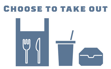テイクアウトを選ぶように勧めるアイコン