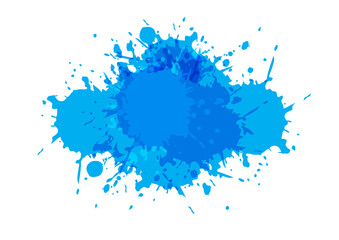 abstract vector splatter blue color design on isolated background. illustration vector design