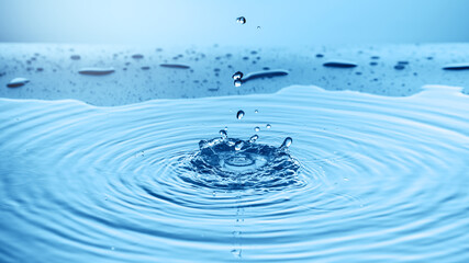 Fototapeta na wymiar water splash collection on blue background