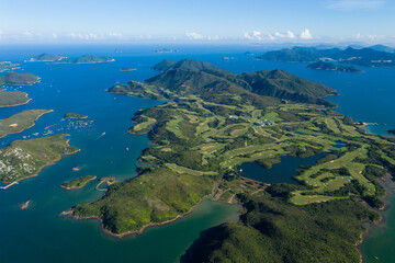 Top view of golf court in Hong Kong