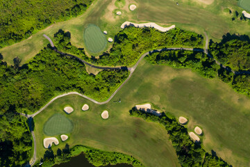 Top view of golf court in Hong Kong