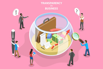 3D Isometric Flat Vector Conceptual Illustration of Corruption and Illegal Business, Transparency and Financial Clarity, Anti Corruption Policies.