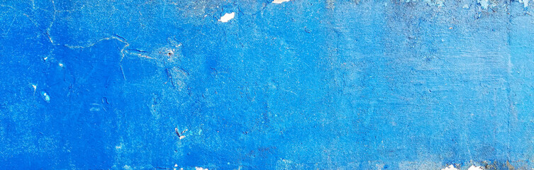 Fototapeta na wymiar texture of old cracked blue colored concrete wall surface background