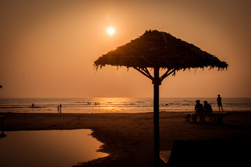 sunset over sea goa india