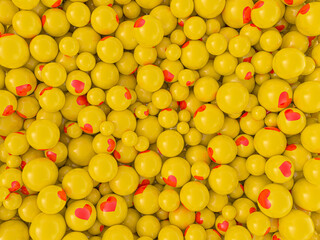 Ball with shape heart for valentines card. 3D illustration