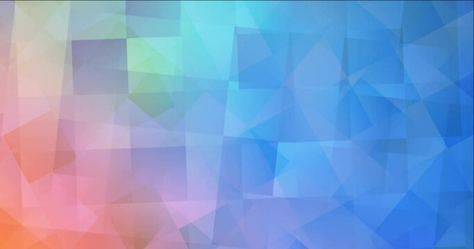 4K looping light blue, red animation in square style. Holographic abstract video with cubs, rectangles. Slideshow for web sites. 4096 x 2160, 30 fps.