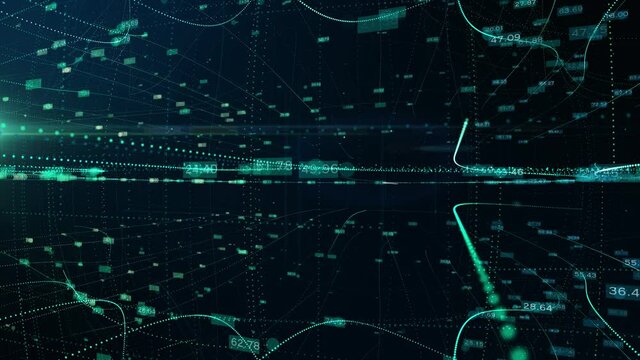 Futuristic Business Global Network Data Cyberspace Background. 3D Rendering.
