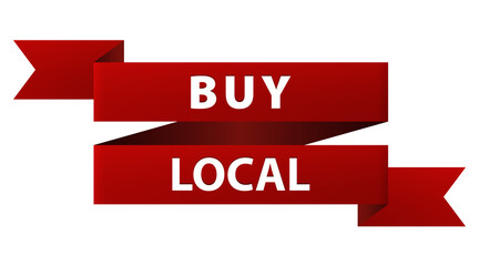 Buy Local red tag ribbon banner icon