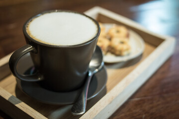 Hot coffee.