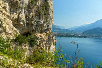 Path of Ponale on the Garda lake, Trentino, Italy