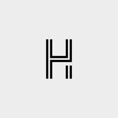 Creative unique stylish symbolic artistic black and white color H initial based letter icon logo