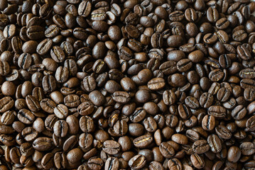 Very beautiful background of roasted coffee beans