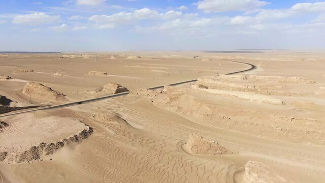 Aerial view of Qaidam desert located in QingHai China. Drone shot footage 4k(UHD).
