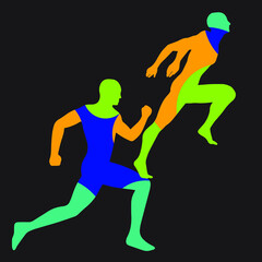 Fototapeta na wymiar runners vector illustration
