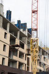 Fototapeta na wymiar Construction of multi-storey residential building