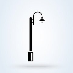 Street lamp icon. Simple illustration of street lamp vector icon for web design isolated on white background. Simple modern icon design illustration.