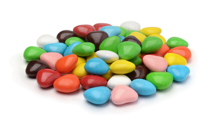 Heap of multicolored candy isolated.