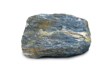 Gneiss and schist rock isolated on a white background. metamorphic rock.