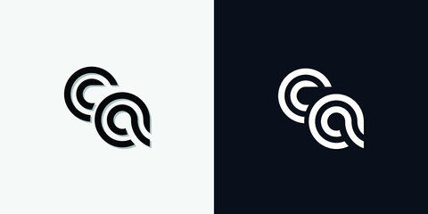Modern Abstract Initial letter CA logo. This icon incorporate with two abstract typeface in the creative way.It will be suitable for which company or brand name start those initial.