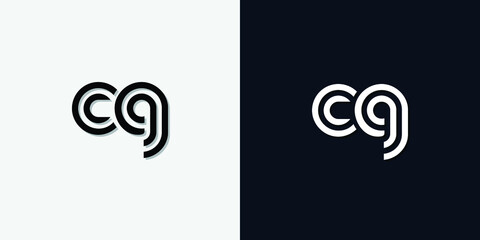 Modern Abstract Initial letter CG logo. This icon incorporate with two abstract typeface in the creative way.It will be suitable for which company or brand name start those initial.