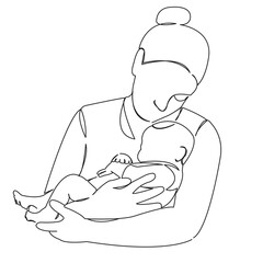 mom with baby in her arms