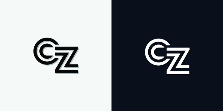 Modern Abstract Initial letter CZ logo. This icon incorporate with two abstract typeface in the creative way.It will be suitable for which company or brand name start those initial.