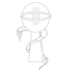 vector illustration of a man in a helmet