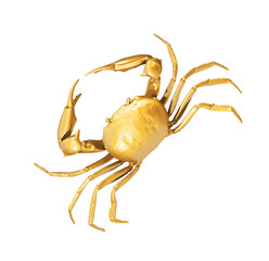A collection of sculptures created in gold on a white background for your design ideas. 3D render of objects that you can style.