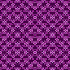 Cotton fabric abstract diamond-shaped seamless pattern on a purple background. Vector image