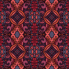 Vector Ethnic Abstract Seamless vintage pattern background ornamental. Vector illustration. Textile fabric ikat design natural colored folk art stylized