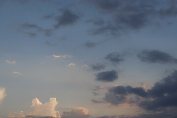 storm dark white clouds over the blue sky