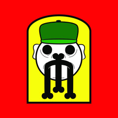 vector illustration of a funny cartoon character