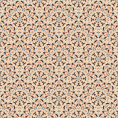Abstract seamless pattern in Arabic style, repeating geometric ornament