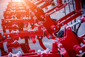 Modern agricultural machinery and equipment. Industrial details.