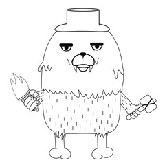 coloring book with cartoon dog