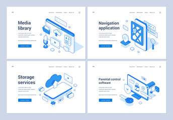 Banners for various modern applications and software