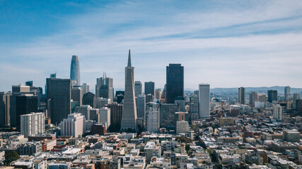 Fototapeta na wymiar Buildings of city centre of San Francisco, California, USA
